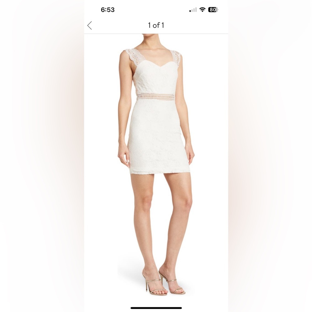 NSR fitted sweetheart stretch knit lace dress